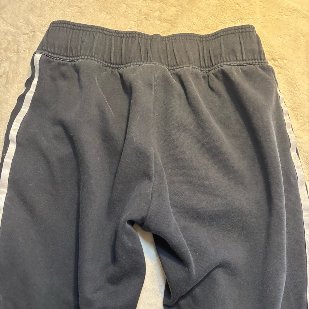 Adidas Joggers Medium Black w/ White Accents Elastic Waistband Drawstring - Picture 7 of 14
